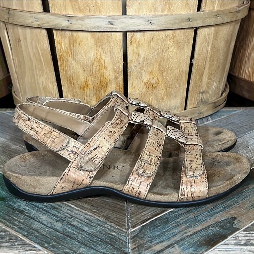 Vionic Amber Gold Cork Adjustable Strap Orthotic … - image 1